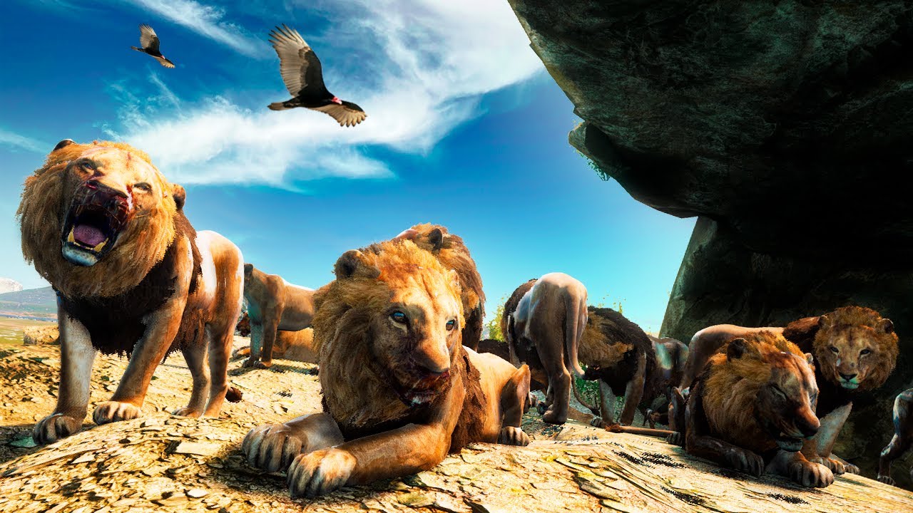 Leão - Grande Família de Leões Elder, Protegendo a Pedra do Rei, Evento - Animalia Survival 🦁