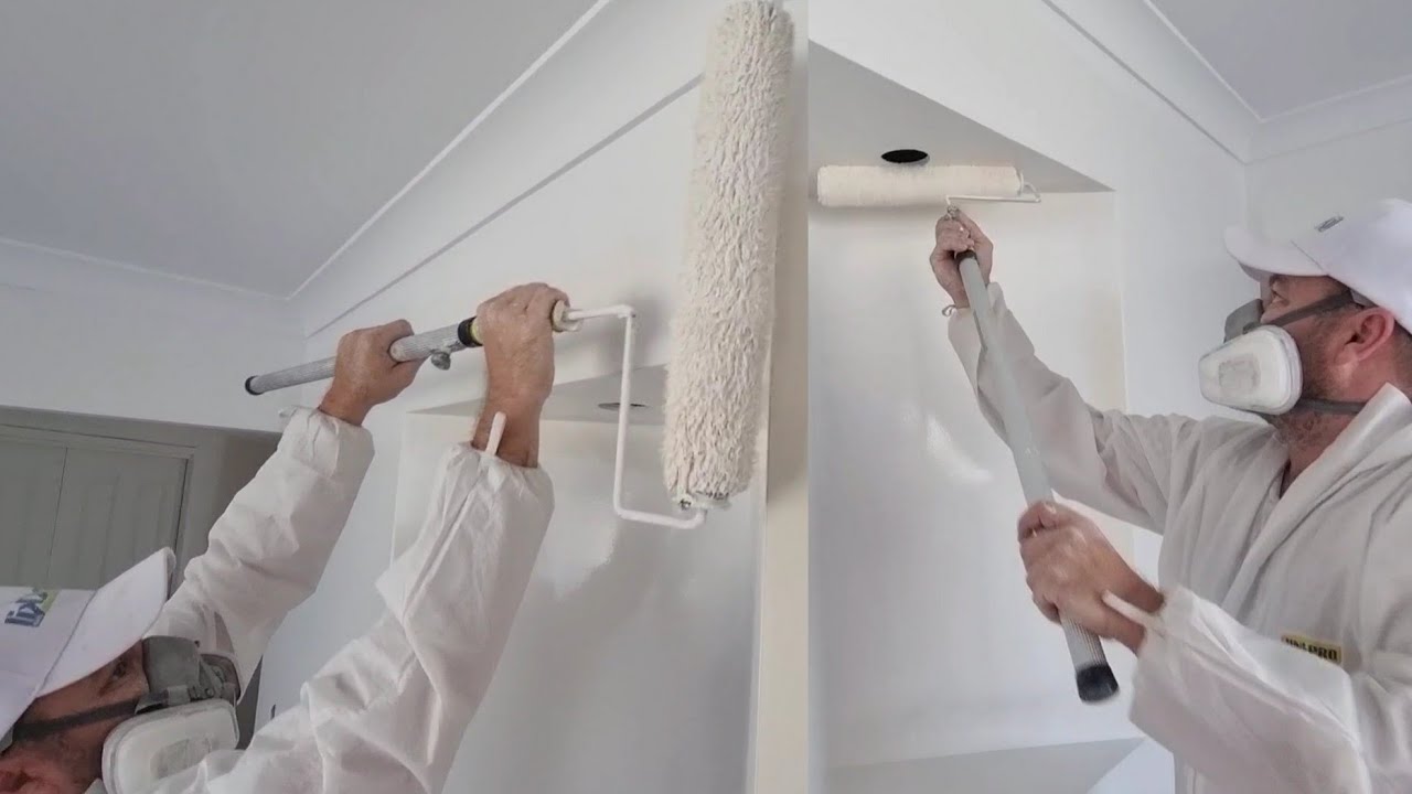 How to Spray Paint Back Roll Drywall Primer Sealer Undercoat