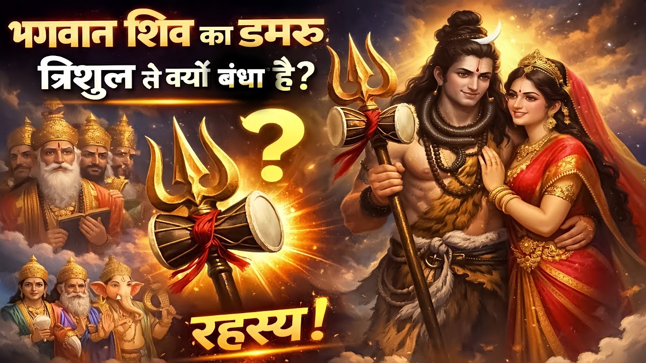 शिव जी ने डमरू को त्रिशूल से क्यों बंधा || सृष्टि और विनाश का रहस्य || Shiva’s Damru And Trident...
