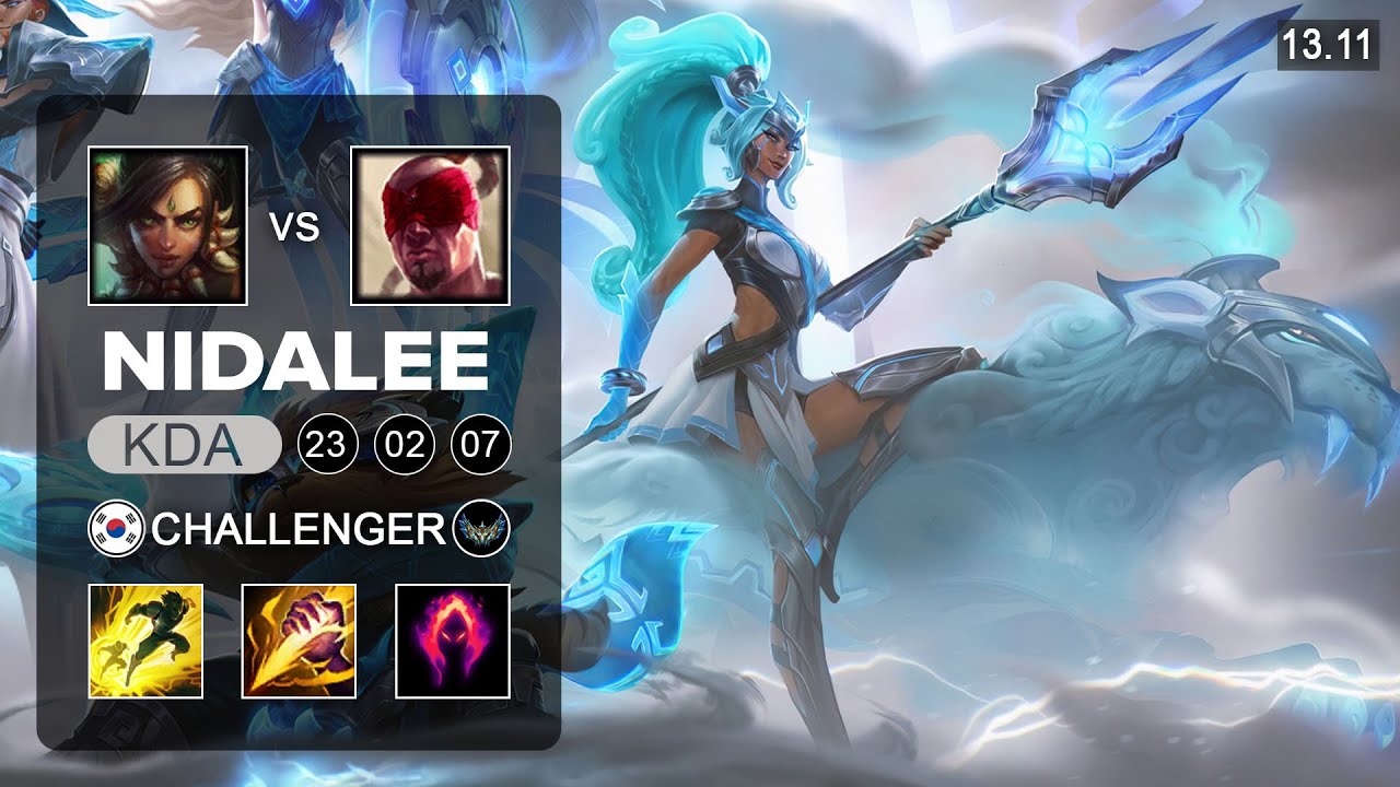 Nidalee vs Lee Sin Jungle - KR Challenger - Patch 13.11 Season 13