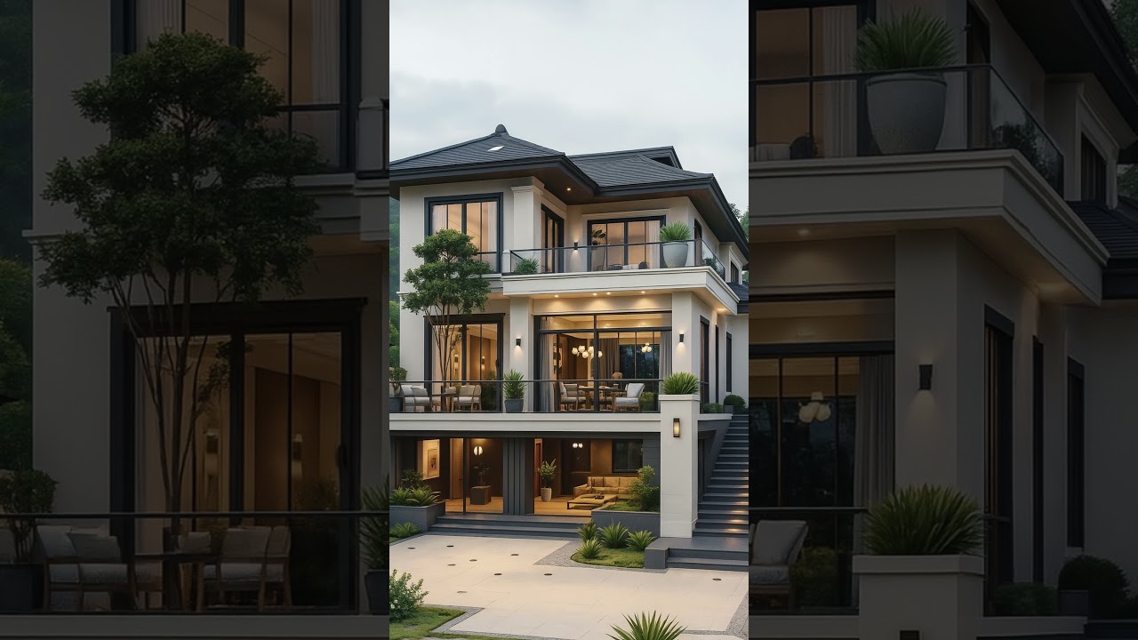 Refined Neo Classical Villa with Japanese Hip Roof and Contemporary Fa&ccedil;ade Design #home