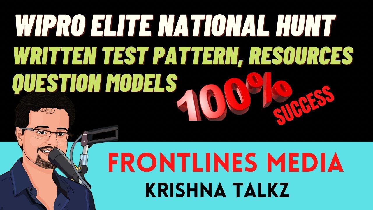 WIPRO ELITE National Test exam || Pattern || Preparation Strategy || Resources ||  Frontlinesmedia