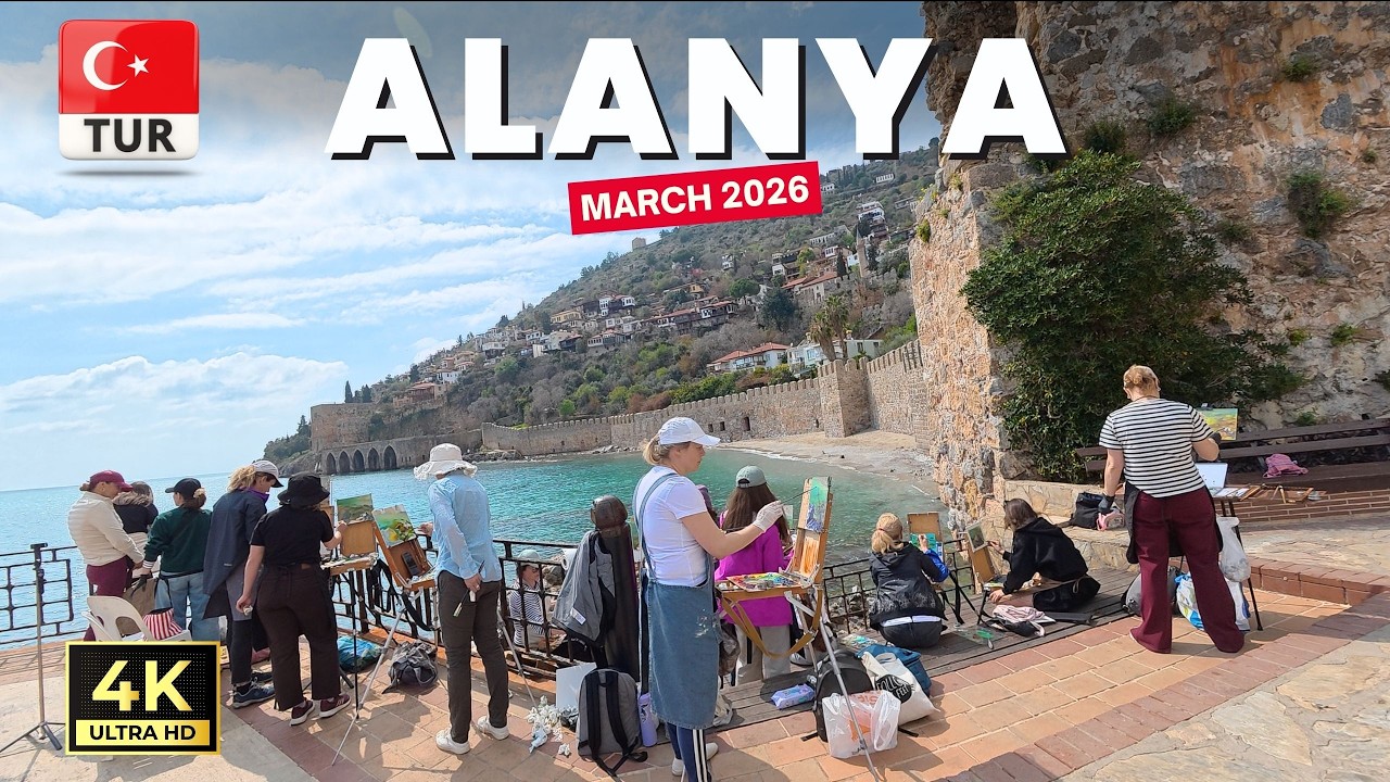 Alanya Turkey 4K Walking Tour Harbour & Red Tower | Antalya Turkiye | March 2026 [4K HD]