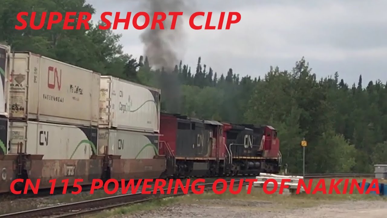 Super Short Clip   CN 115 Powering Out of Nakina  Northern Ontario