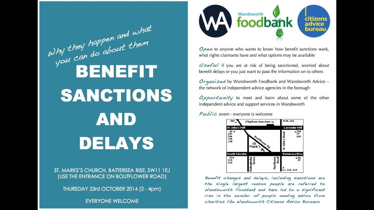 Benefit Sanctions & Delays: presentation at Wandsworth Foodbank