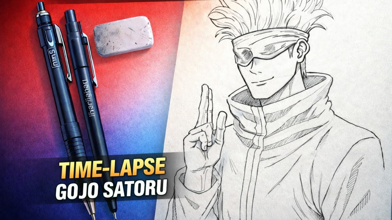 I Drew Gojo Satoru From Jujutsu Kaisen 😈 | Satisfying Drawing Timelapse #jujutsukaisen #gojodrawing 