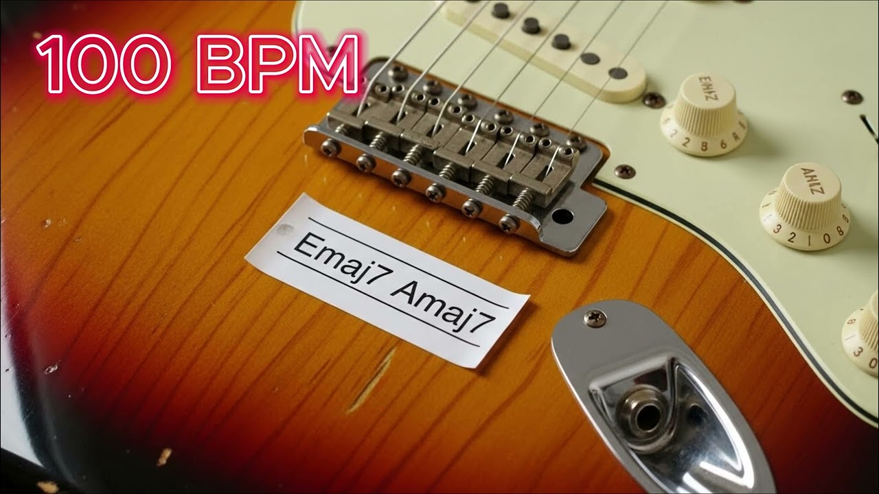 Guitar E Major Backing Track 1-4 (Emaj7 Amaj7) I-IV -Soft Funk Style100Bpm