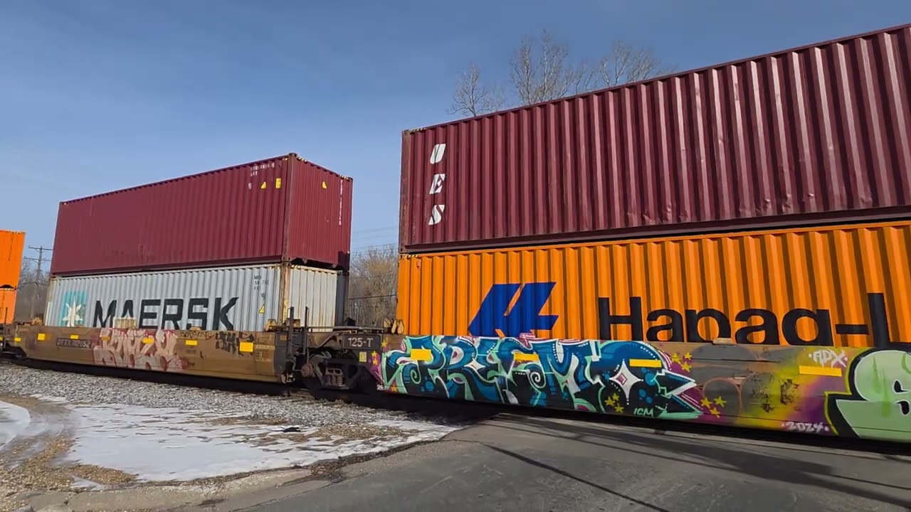 Canadian Pacific and KCS Intermodal/Grain Train going to Humboldt Yard in Minneapolis, MN 