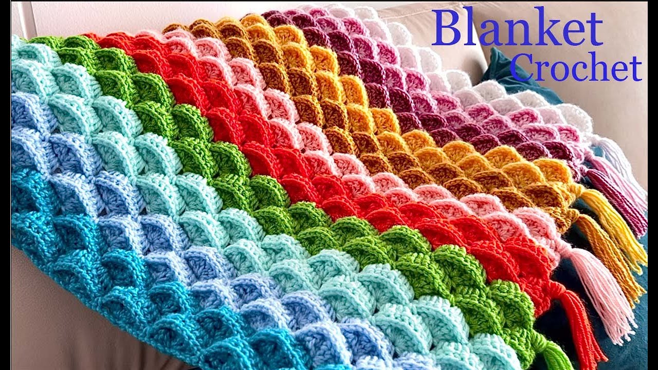 Manta a crochet fácil de hacer tejido de punto marshmallow