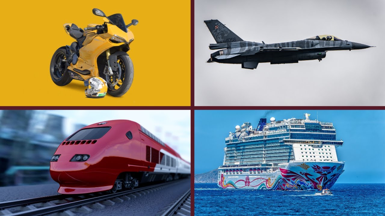 List Of 100 Vehicles For Kids - Road Water Air And Rail Transport Vehicles For Preschoolers