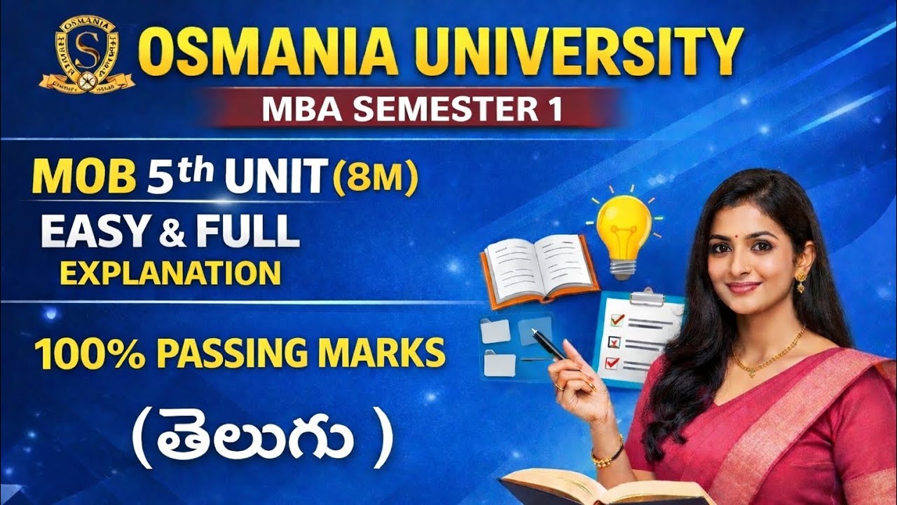 MOB 5th unit explanation in telugu (MBA 1st semester)
