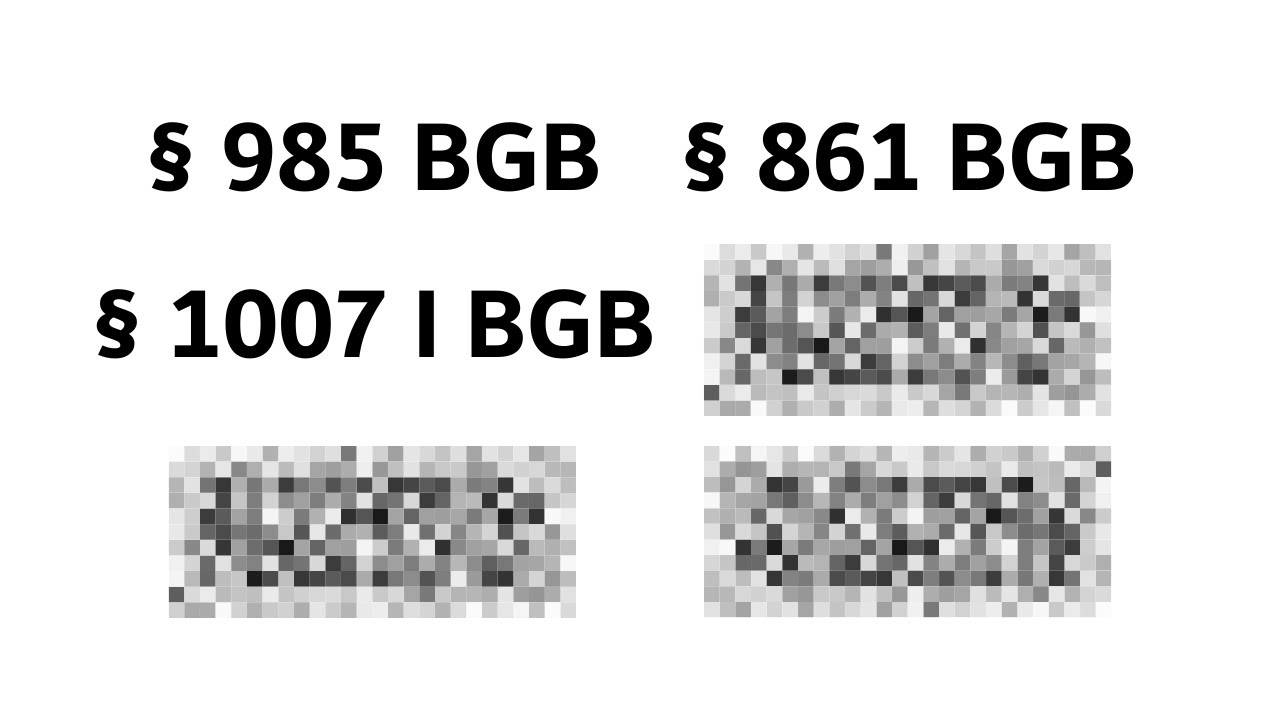 § 985 BGB & Co - Herausgabeansprüche im Sachenrecht