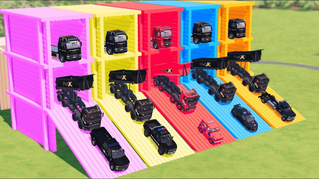 TRANSPORT! AMBULANCE, POLICE CARS & FIRE RESCUE TO THE GARAGE WORK WITH COLOR  🚑🚓🚒  FS22 #039
