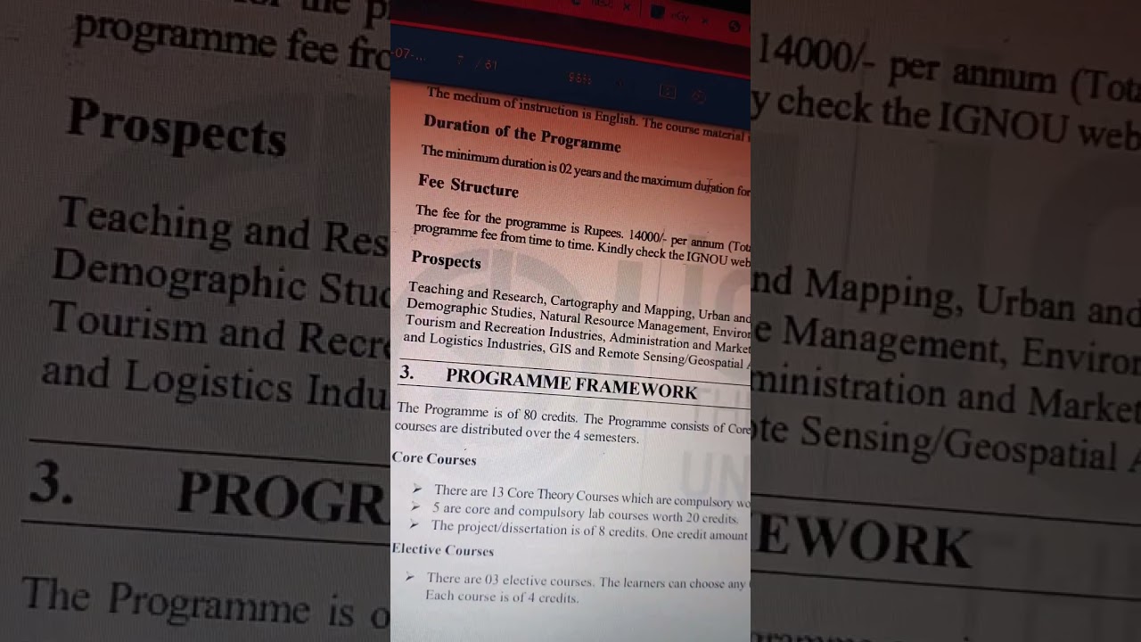 Msc in Geography (IGNOU)