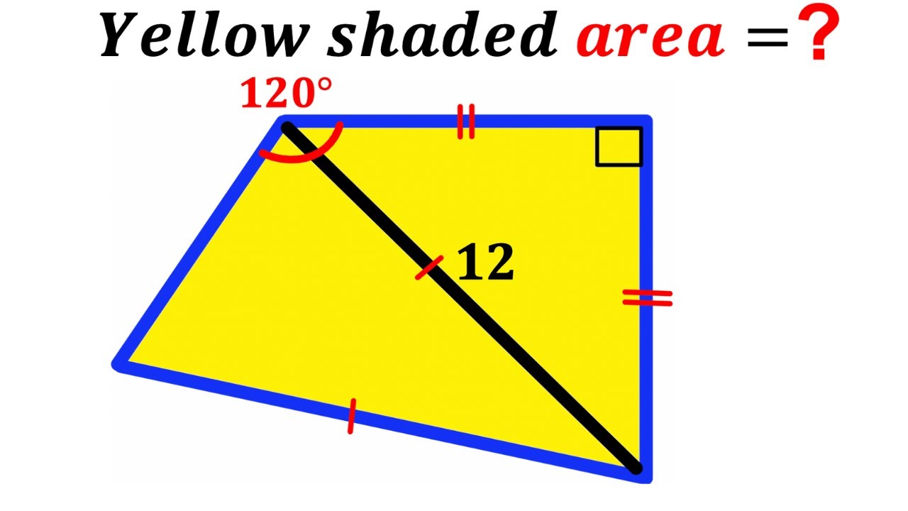 Can you find the Yellow shaded area? | (Isosceles Triangles) | #math #maths | #geometry