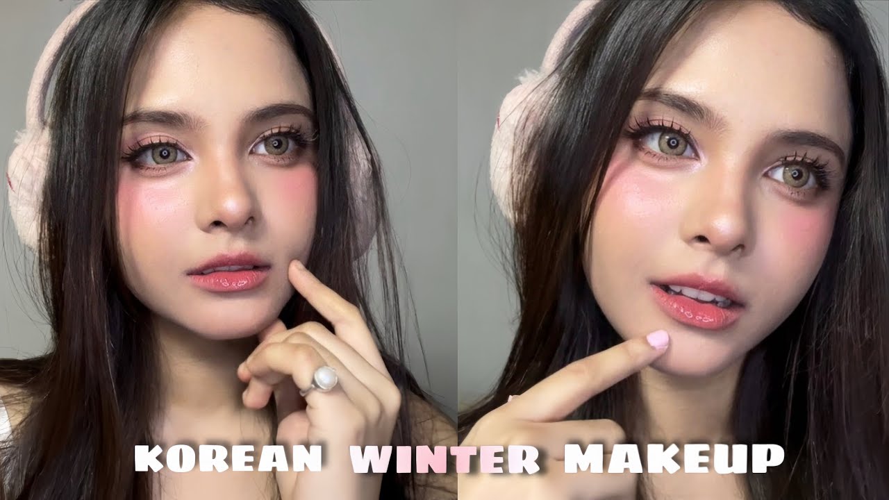 Korean Makeup Winter Glam | Easy Snowy Look ❄️