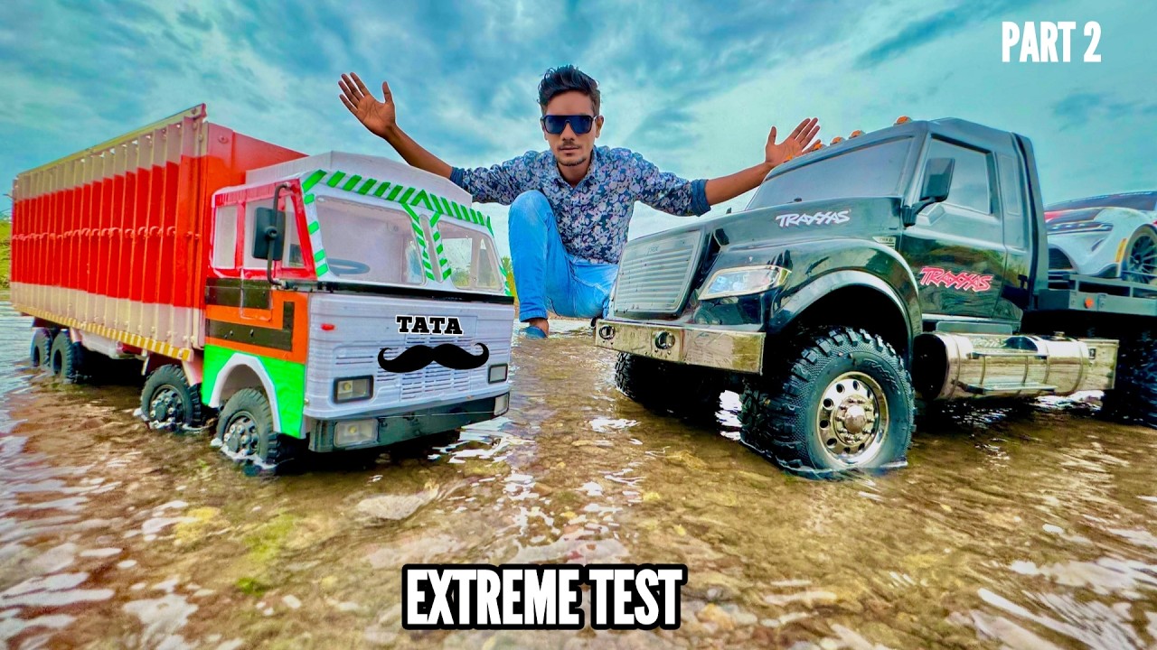 RC Zombie Hunter Truck Vs RC TATA Vs Traxxas Truck - Chatpat toy TV