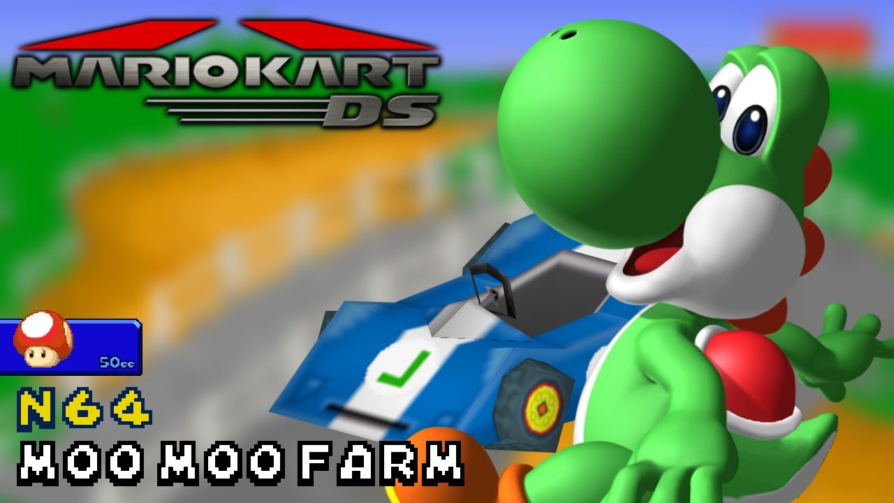 Mario Kart DS - 50cc - Yoshi - Streamliner - N64 Moo Moo Farm | Ep. 3634