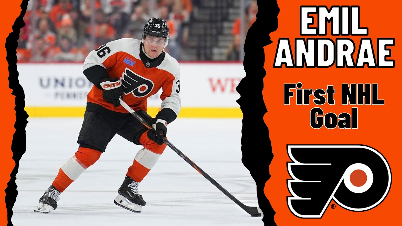 Emil Andrae #36 (Philadelphia Flyers) first NHL goal Nov 25, 2024
