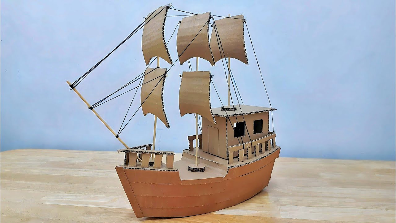 How to make a boat models with cardboard | Sailboat | jhs day to day craft