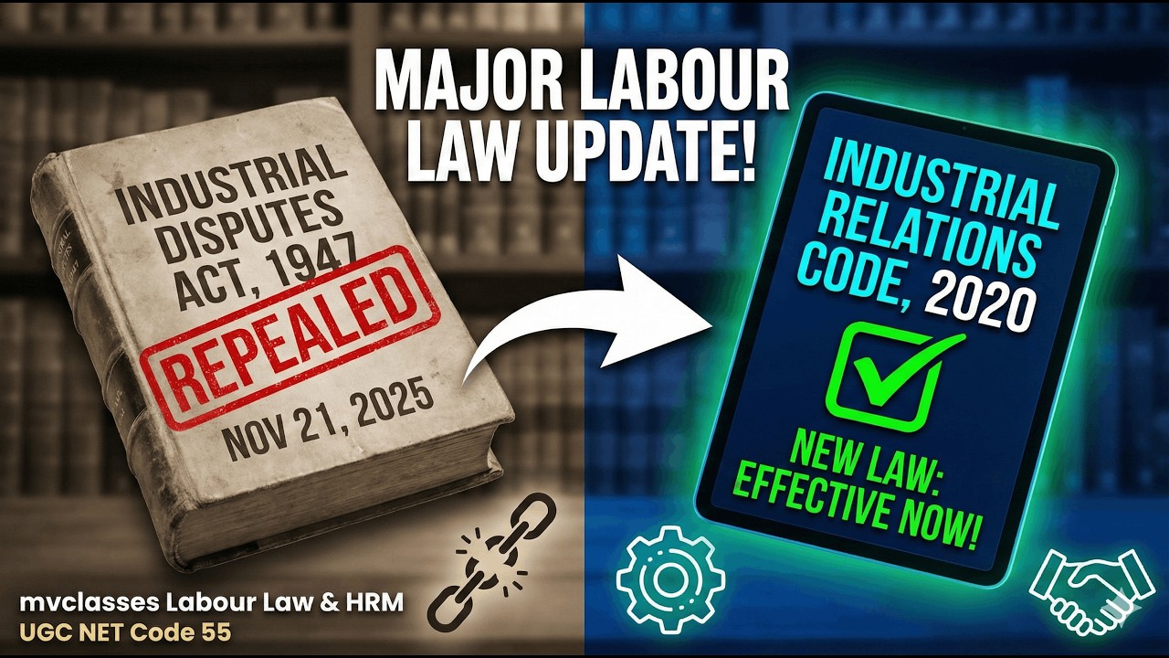 Industrial Disputes Act 1947 | Complete One-Shot Revision | IDA 1947 vs IR Code 2020