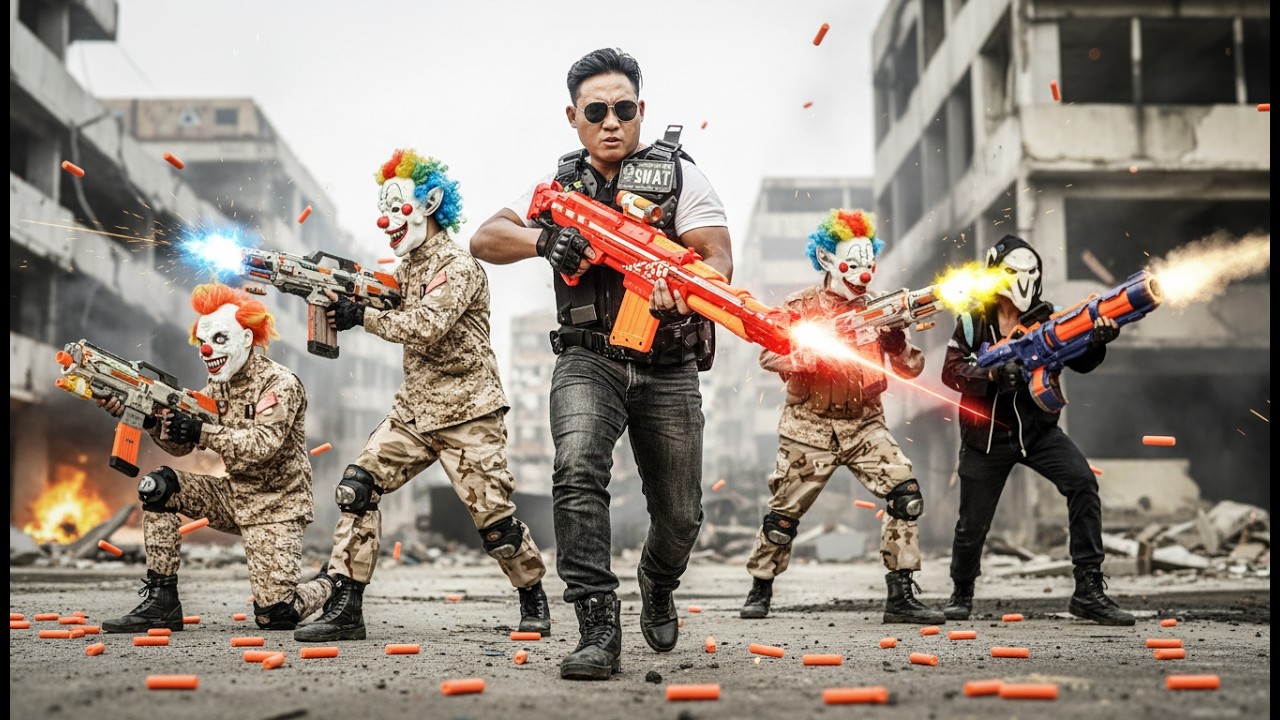 LTT Nerf Mod : SWAT TEAM Mission To Takedown The Crimson Masks Nerf Guns Crime Ring
