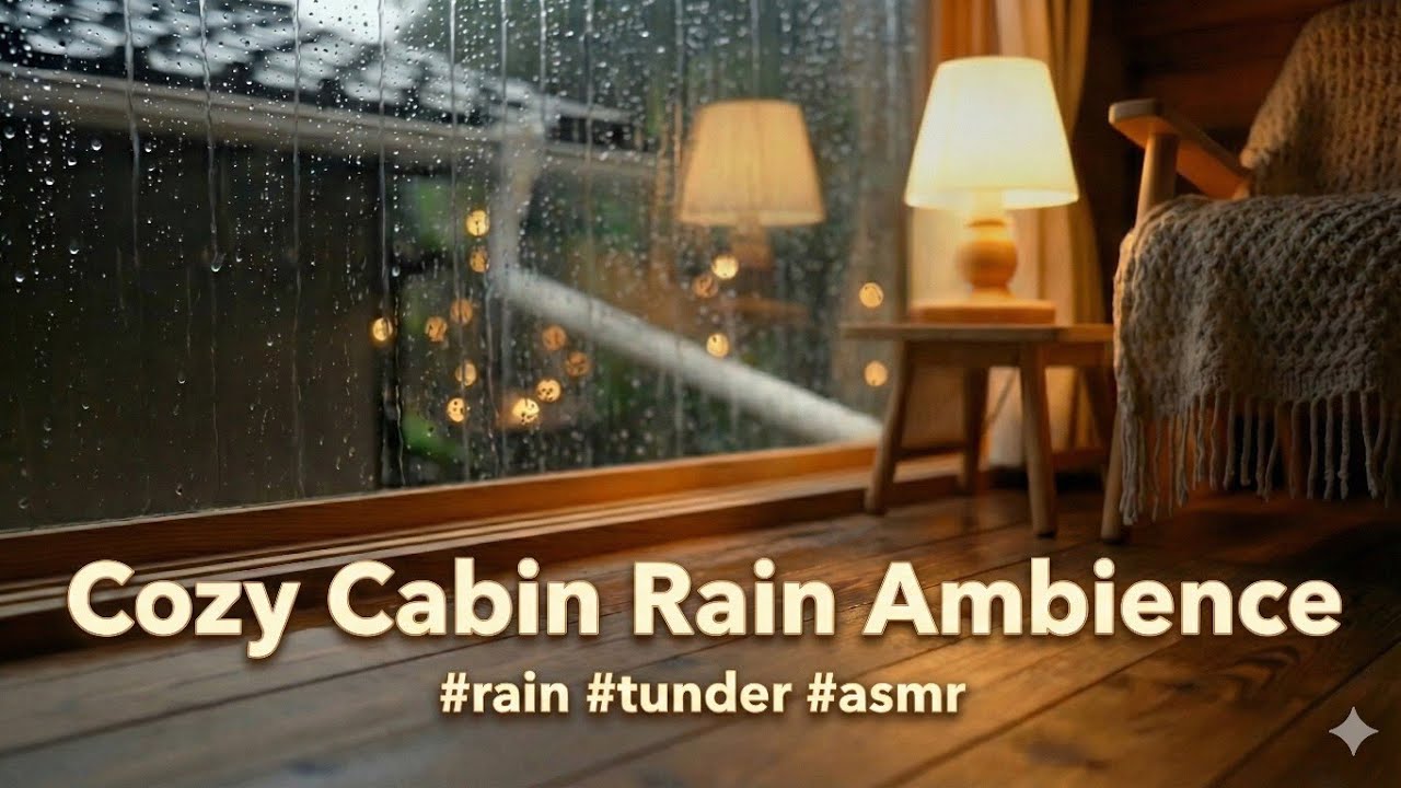 Cozy Cabin Rain Ambience for Sleep & Study - Heavy Rain on Window ASMR #rain #asmr #relax #rainsound