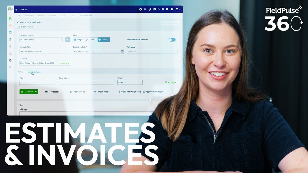 Advanced Estimate & Invoice Features for Field Service | FieldPulse 360 Lite