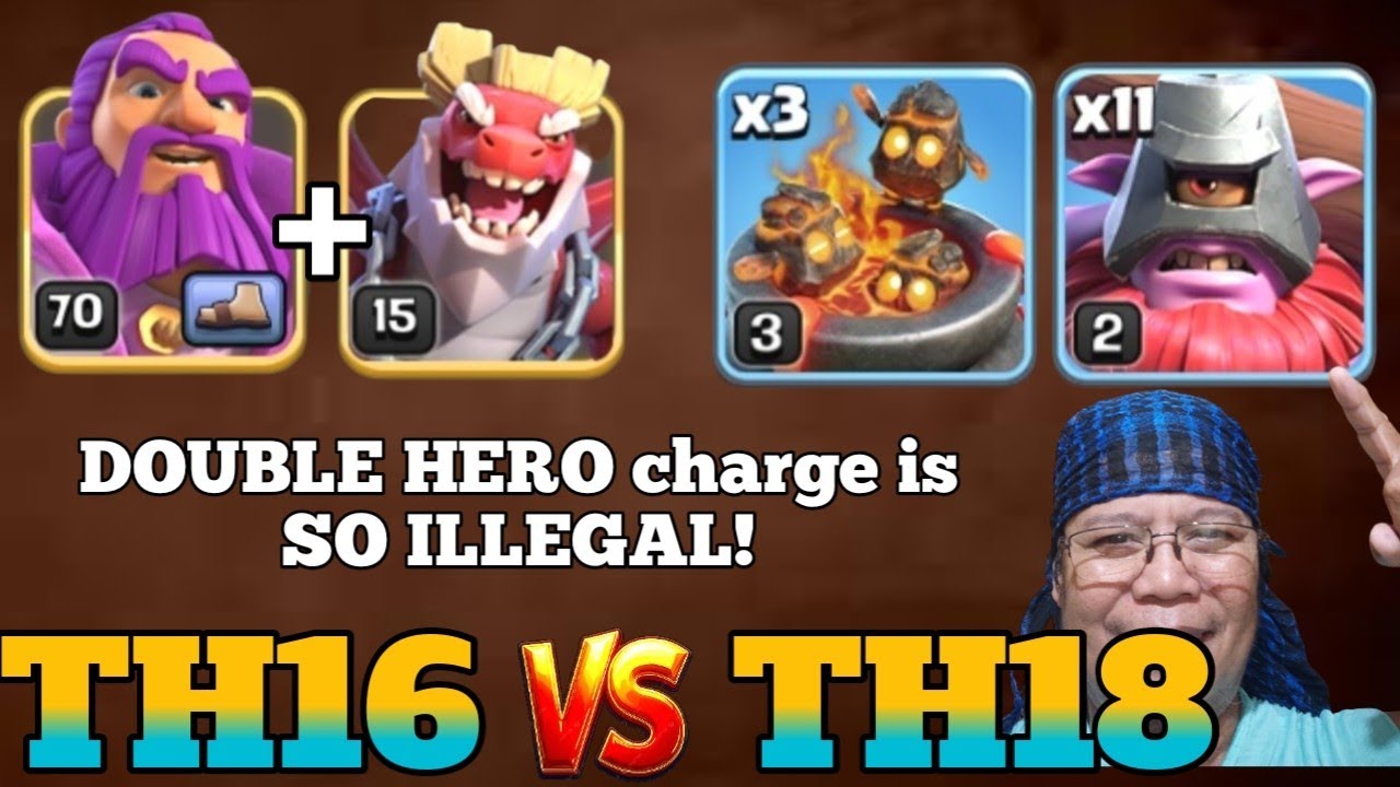 New META for TH16 vs TH18: See How DOUBLE HERO CHARGE works vs HIGHER bases (Clash Of Clans)