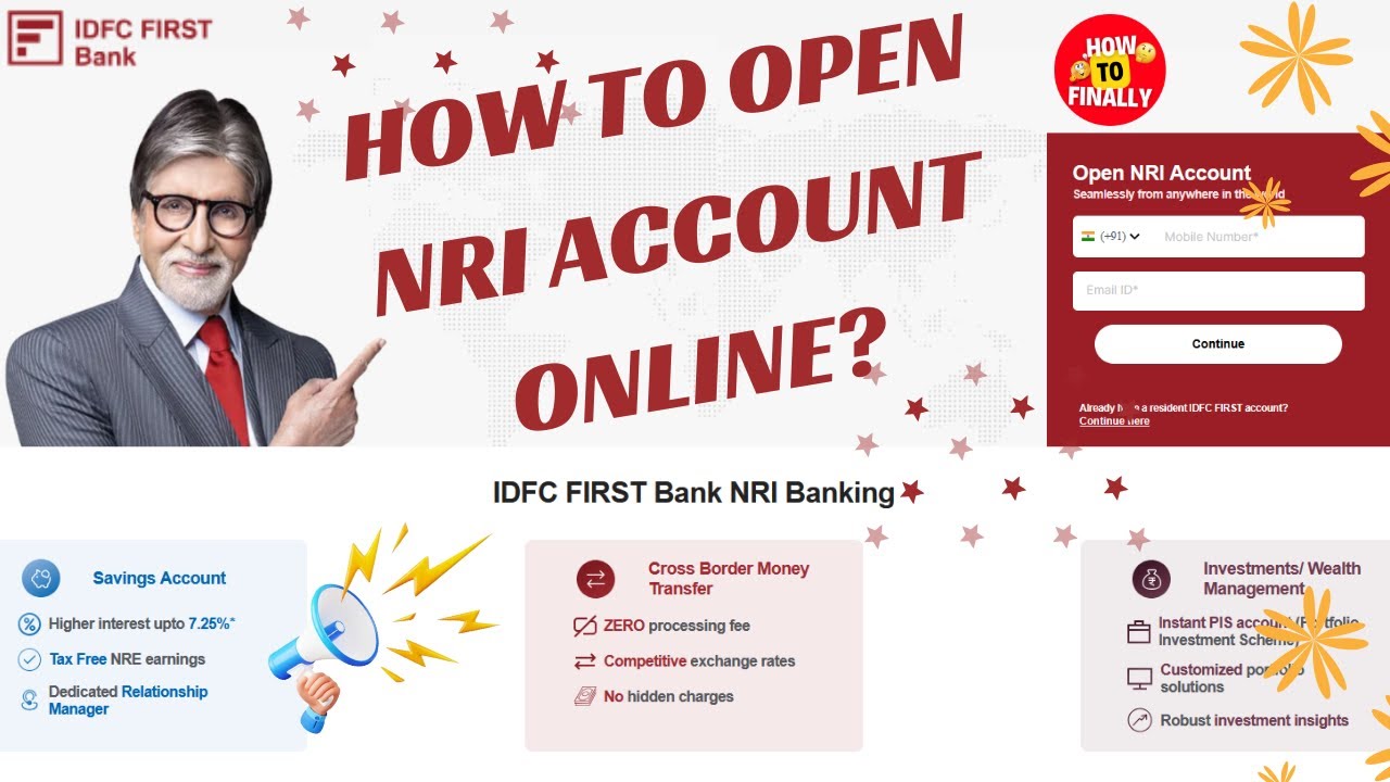 IDFC First Bank NRI Account Opening | How to Open NRI Account in IDFC First Bank Online
