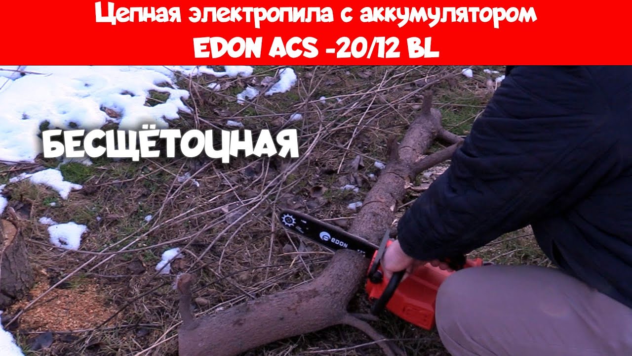 Обзор аккумуляторной цепной пилы EDON ACS-21/12 BL