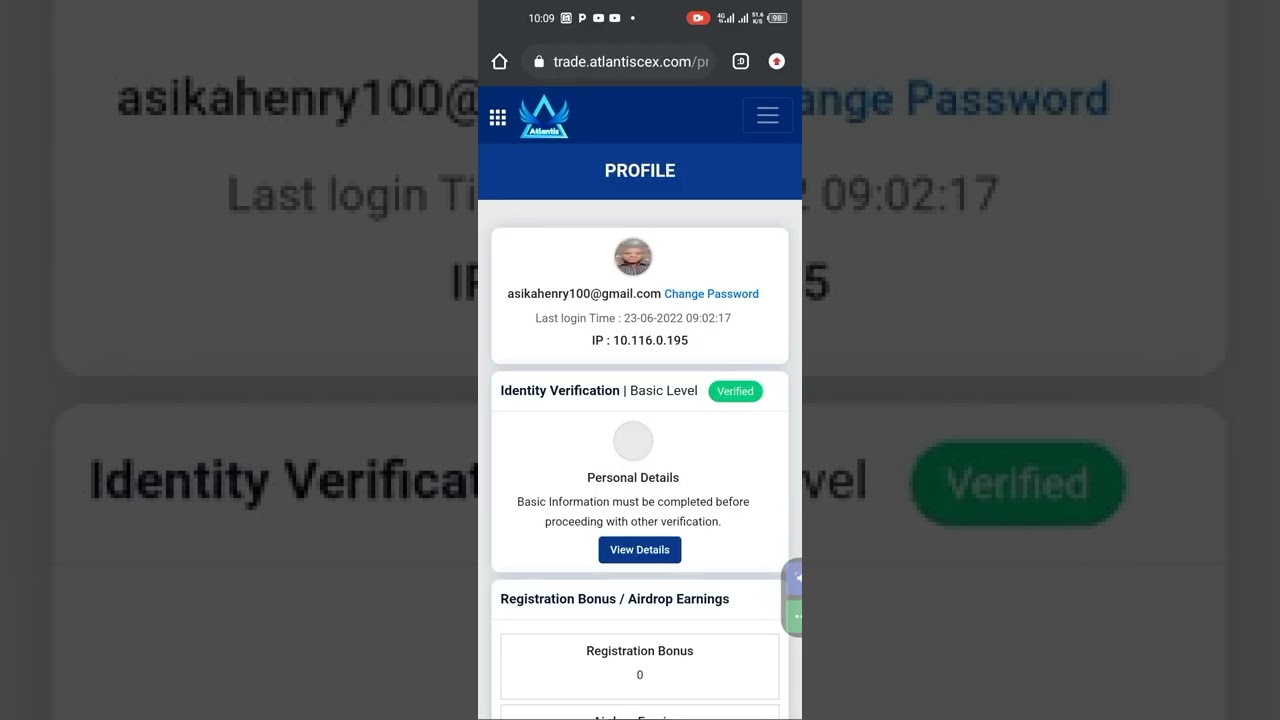ATLANTIS EXCHANGE WITHDRAWAL AND DOCUMENT VERIFICATION KYC