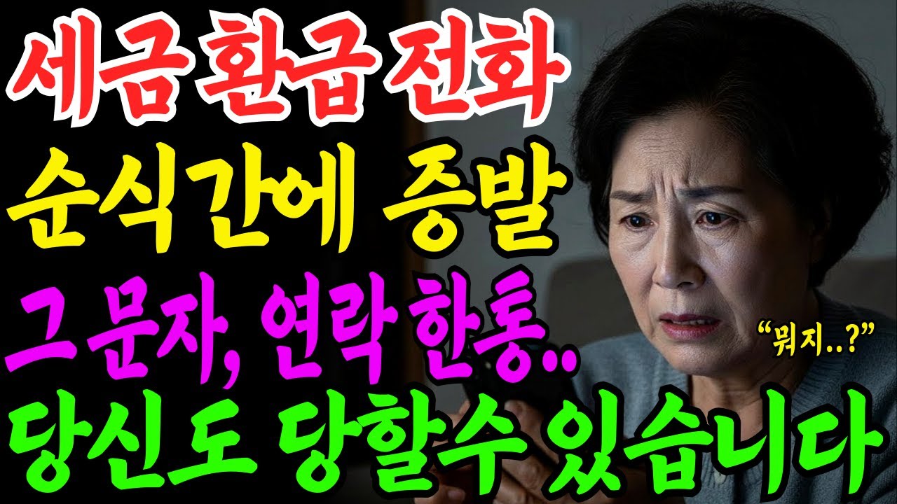 [노후자금사연] 사흘 만에 전재산 싹 다 증발, 60대 주부가 국세청 전화를 믿은 치명적 실수, 노후자금 사라진 처참한 사연..