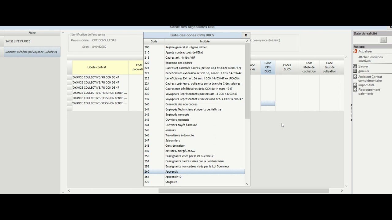 SILAE   Fiche de parametrage