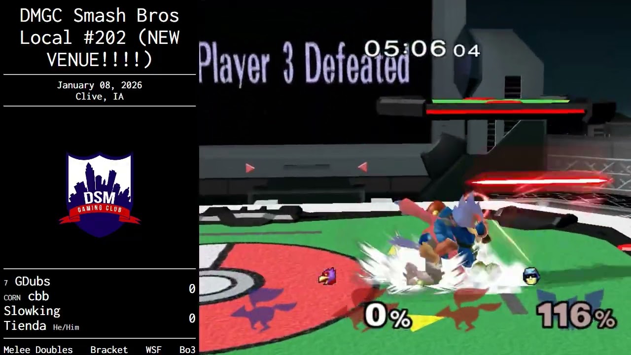 GDubs／cbb vs Slowking／Tienda – DMGC Smash Bros Local #202 ⟮NEW VENUE!!!!⟯ – Winners Semi–Final