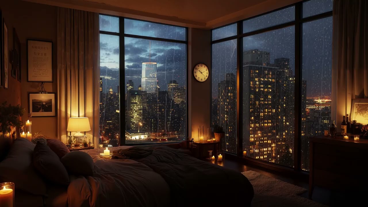 City Night Rain Sounds 🌙🌧️ Lull You into Deep Sleep with a Calm, Cozy Rain Ambience