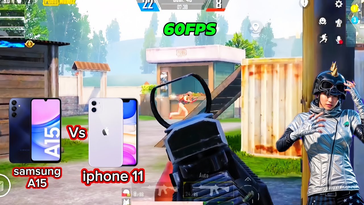 Samsung A15 5G vs iphone 11 pubg test 60fps || PUBG MOBILE NEW UPDATE gameplay 2025