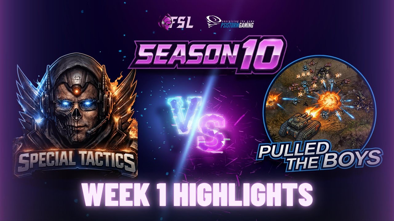 Основные моменты | 10 сезон, 1 неделя | SpecialTactics против PulledTheBoys | Лига StarCraft 2 FSL