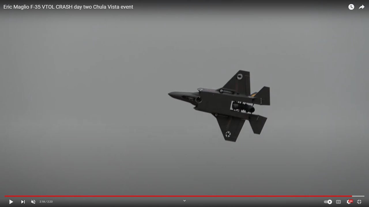 Eric Maglio F-35 VTOL CRASH right outboard fan failure day two Chula Vista event