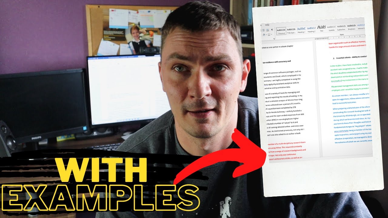 How to get an Academic JOB - Writing Responses to Selection Criteria (REAL application examples)