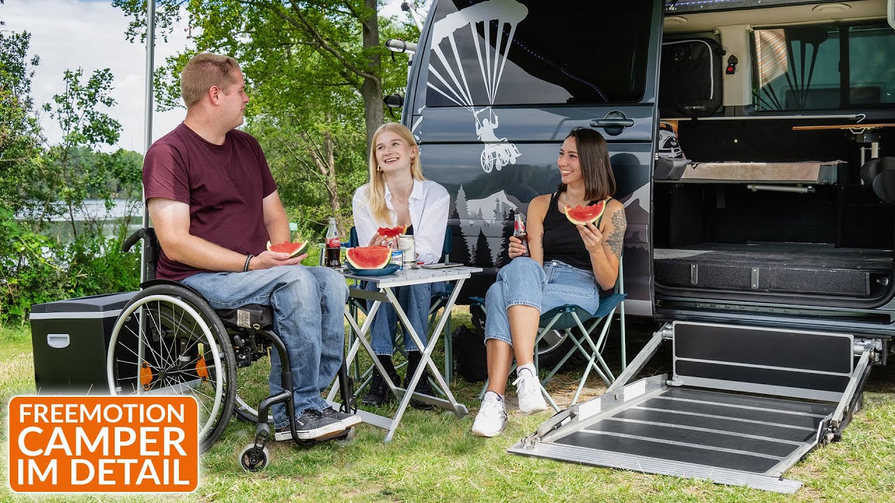 Freemotion Camper für Rollstuhlfahrer im Schnelldurchgang