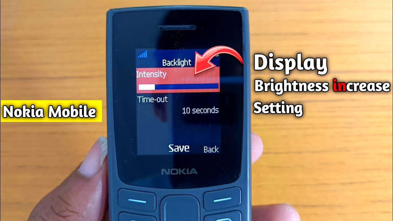 how to increase brightness in nokia keypad phone | nokia 105 brightness setting