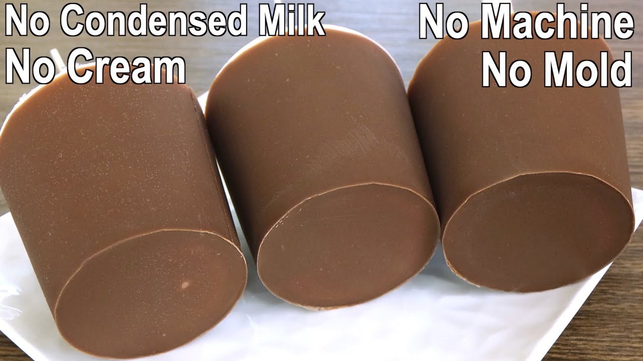 No Mold, Cream & Condensed Milk Choco bar Ice-cream Recipe | Easy Chocolate Ice Cream at Home