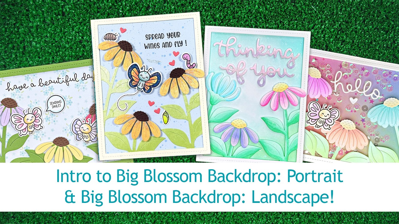 Intro to Big Blossom Backdrop: Landscape & Big Blossom Backdrop: Portrait + 4 cards start to finish
