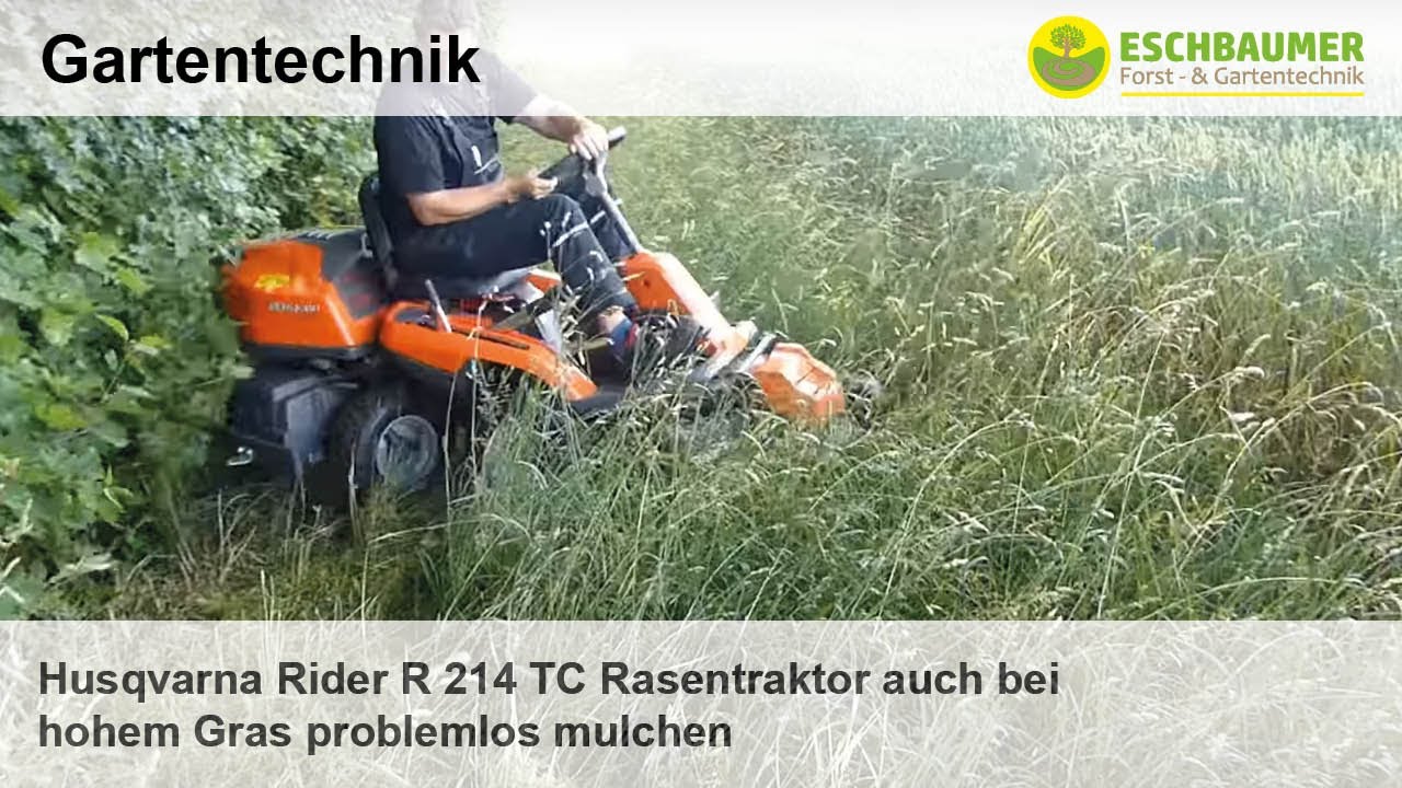 Husqvarna Rider R 214 TC Rasentraktor auch bei hohem Gras problemlos mulchen