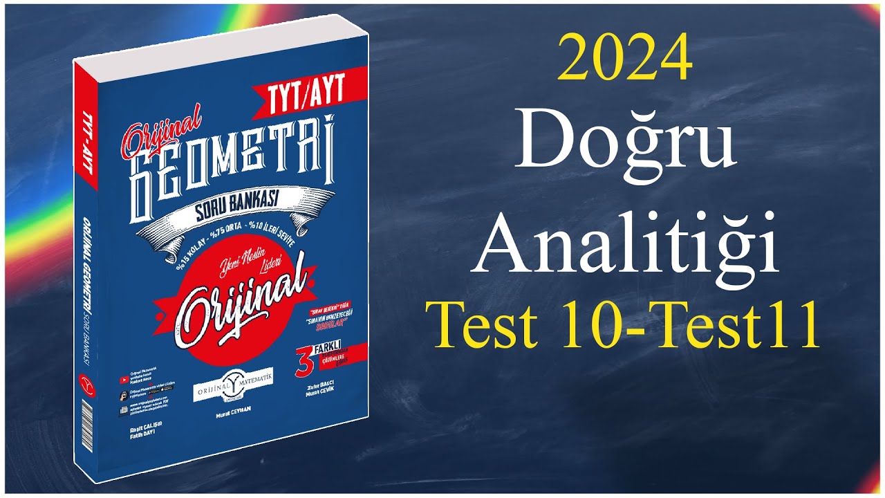 Doğru analitiği Test 10,Test 11 - Orijinal geometri soru bankası