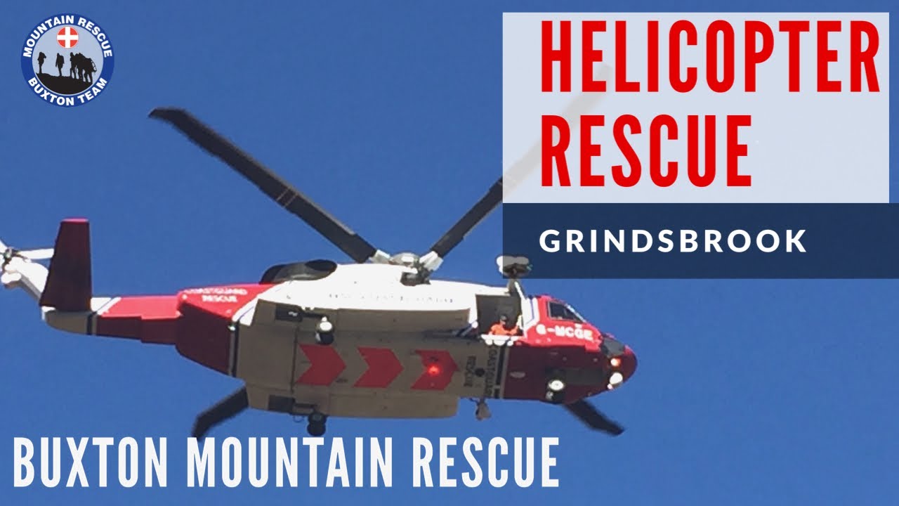 Real life HELICOPTER rescue | walker with an ANKLE fracture descending Kinder Scout into Grindsbrook