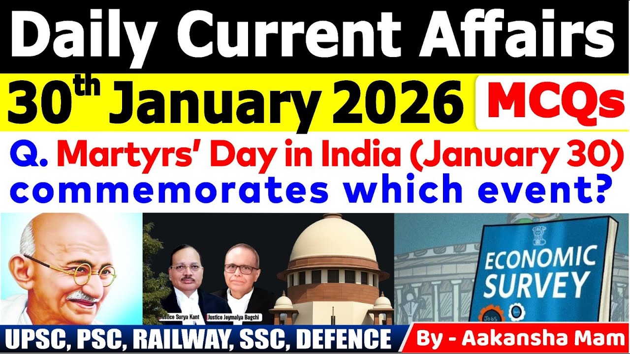 30th January Current Affairs 2026 | Current Affairs Today | Daily Current Affair 2026 #currentaffair