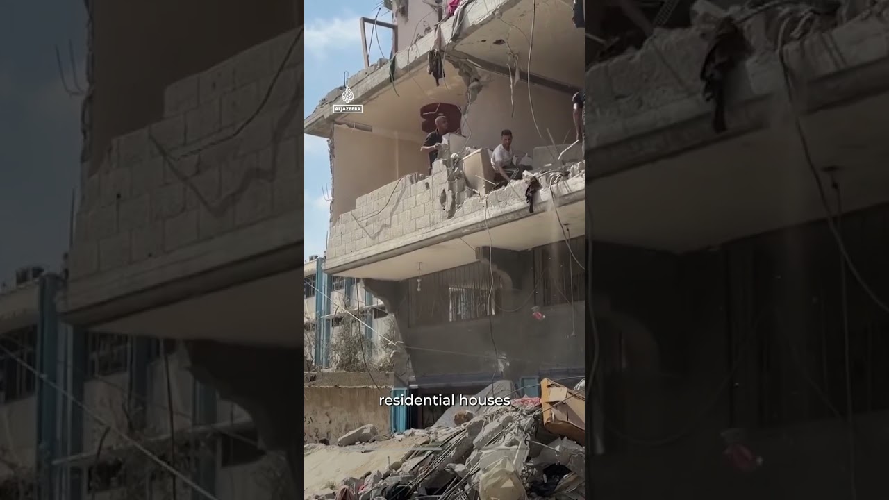 Huge crater after back-to-back Israeli strikes on Gaza refugee camp | AJ #shorts