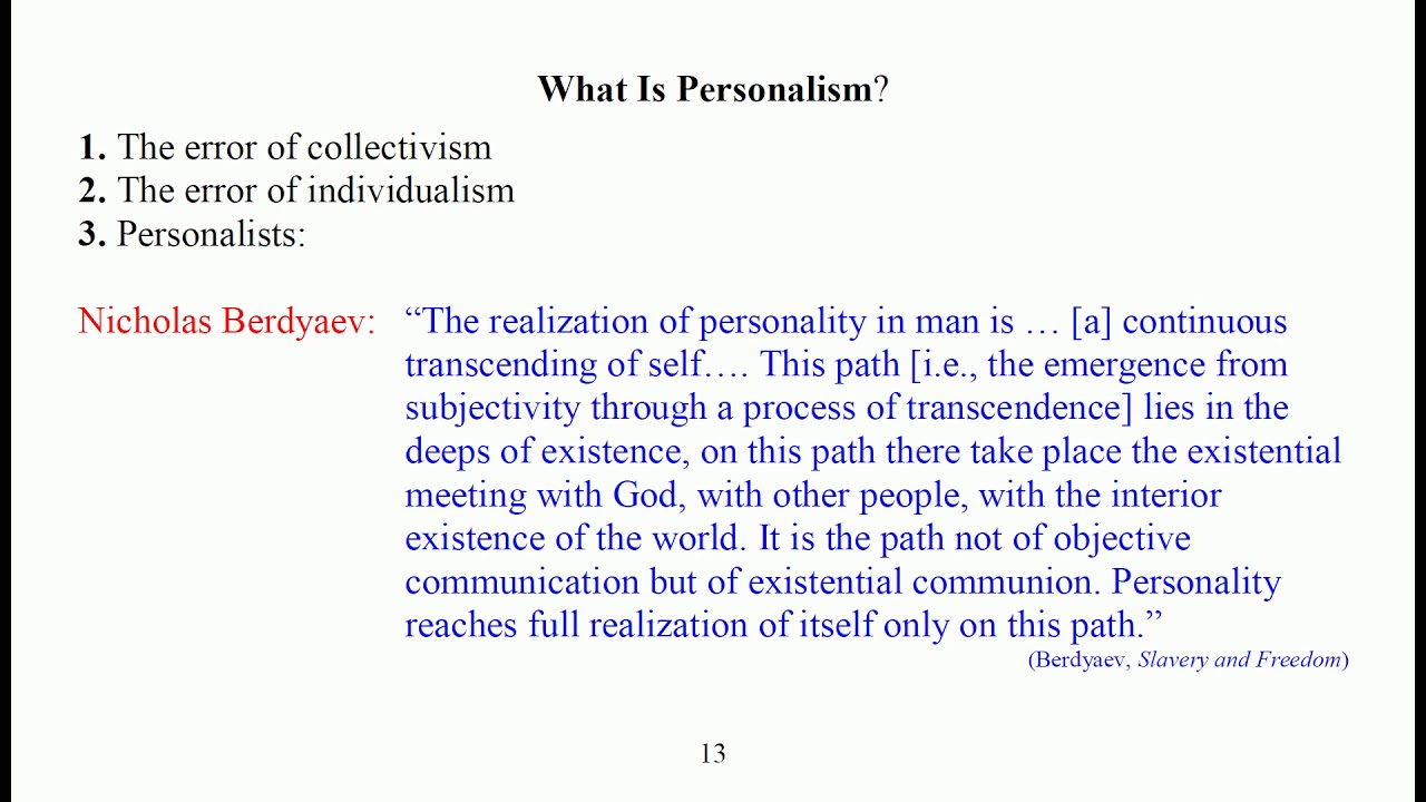 Thomistic Personalism: An Introduction (Part 01)